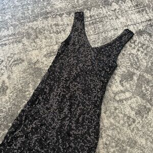Black sequin mini dress